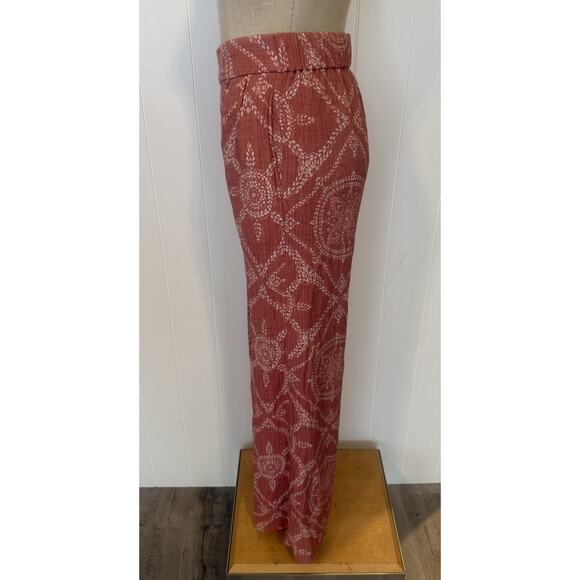 Wonderly Pants Womens Medium Red Wide Leg Boho Lined Lightweight Pocket Casual - Picture 6 of 7